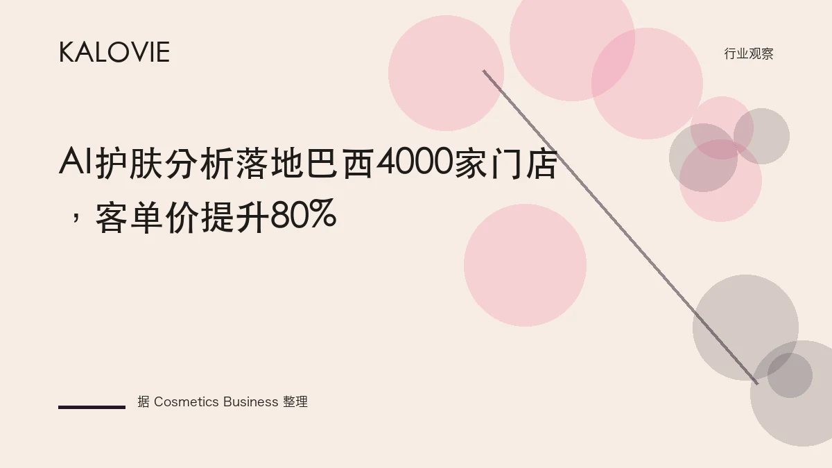 AI护肤分析落地巴西4000家门店，客单价提升80%