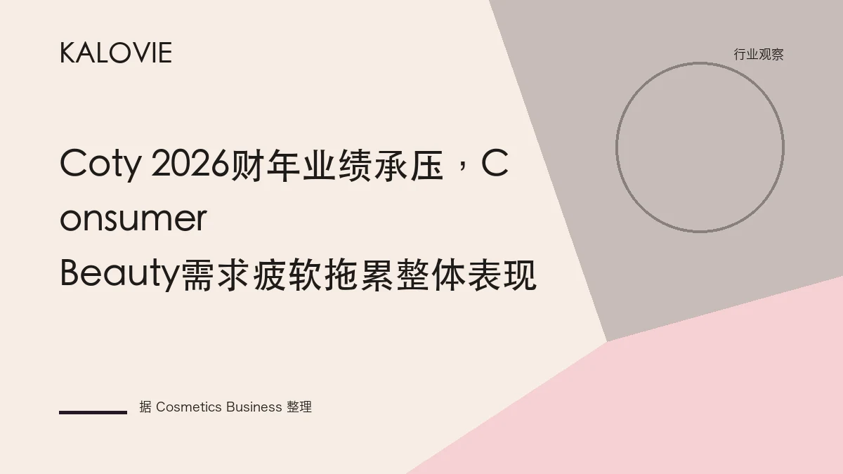 Coty 2026财年业绩承压，Consumer Beauty需求疲软拖累整体表现